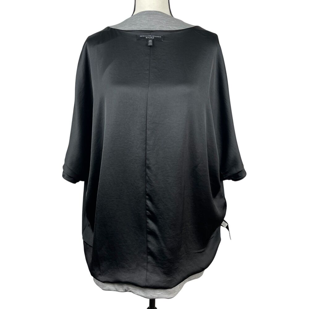 White House Black Market WKND Open Front Cardigan One Size Gray Short Sleeve - Picture 8 of 12